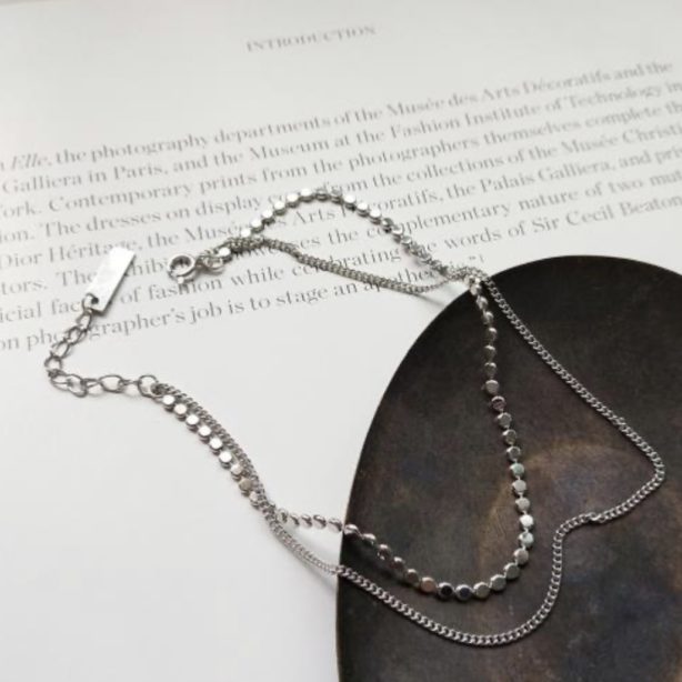 A-1.SV925＊2line simple Anklet