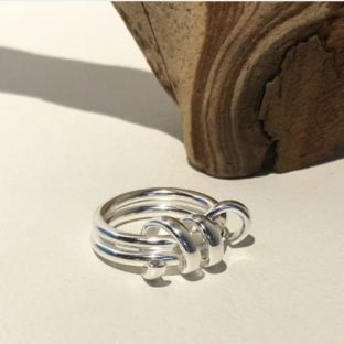 R-7.SV925＊2line twist simple Ring