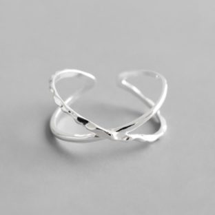 R-6.SV925＊Cross simple Ring